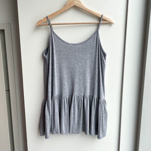 Grey Tiered Ruffle Hem Longline Cami Top - Size L - NWT - Picture 3 of 6